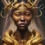 Placeholder: Sango fantasy, fantasy magic, intricate, sharp focus, illustration, highly detailed, digital painting, concept art, matte, art germ and Paul Lewin and Kehinde Wiley, masterpiece Indonesian lady head bronze tiger Asian African girl nice breast Hawaiian hair turquoise golden waves