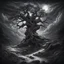 Placeholder: Natural portal, epic cinematic, breathtaking, intricate, insanely detailed hand drawing of dramatic storm clouds, dark night and bright moonlight on an aesthetically remarkable old oak tree tousled by the stream, a restless river, a winding path, mountains, in the style of Tomasz Allen Kopera, Dariusz Zawadzki, Andreja Peklar, Ivan Shiskin, Jean-Baptiste Monge, Rebecca Guay, breathtaking surreal landscape ​