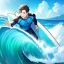 Placeholder: anime boy, surfer boy, surf, waves, perfect wave