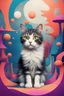 Placeholder: A cat in a surreal abstract environment