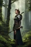 Placeholder: [Endor, tattooed woman warrior, battleaxe] Afrey kneels watchful upon her chosen branch high above the city. Soft glows through the leaves below speak of hearths lit and eyelids growing heavy as the Ewoks within ready themselves for sleep. But she will keep her mantle of guardian a while longer yet. With subtle shifts and flickers, the tattoos adorning her frame seem to writhe in the dimness like nothing so much as the vines and branches around her. Great serpents and ravens curl in tune to some