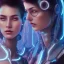 Placeholder: cyberpunk, head, women, portrai, tron