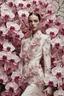 Placeholder: Close up Surrounded by blooming orchids, a model in an Alexander McQueen ensemble strikes a dynamic stance. Captured in a close-up for Elle by Nadav Kander.