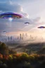 Placeholder: ufo rainbows, cité cristal très futuriste ultra moderne, ufos fleet, intergalactic
