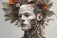 Placeholder: Complex 3d render ultra detailed of a handsome male porcelain profile face, biomechanical cyborg, analog, 150 mm lens, beautiful natural soft rim light, big leaves and stems, roots, fine foliage lace, colorful details, massai warrior, alexander mcqueen high fashion haute couture, pearl earring, art nouveau fashion embroidered, steampunk, intricate details, mesh wire, mandelbrot fractal, anatomical, facial muscles, cable wires, elegant, hyper realistic, ultra detailed, octane render