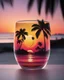 Placeholder: Stunning conceptual beach scene illustration in cocktail glass silhouette. Beach with vibrant colors, sunset sky and coast with palm trees. Cinematic black background, the glass looks like a window to a tropical paradise.12k 3D HD hyper-realistic Image quality CodeFormer AI 12K, cute flower fairy with bright wings like morning dew, flutters from flower to flower. Hair in curls,adorned with petals and pollen, mysterious phoenix woman,her silhouette made with interconnected and integrated elements