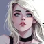 Placeholder: a popular girl, blonde, digital art, stylised