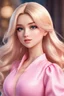 Placeholder: a girl with blonde hair wearing a pink dress, photorealistic anime girl render, anime barbie doll, realistic anime 3 d style, realistic cute girl painting, realistic anime artstyle, realistic anime art style, 3 d anime realistic, anime barbie in white, realistic - anime, kawaii realistic portrait, photorealistic anime, realistic young anime girl, semi - realistic anime