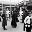 Placeholder: Creepy old photo of star wars type people at the fair