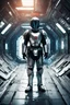 Placeholder: a paladin knight lost in a space station [Shattered Image, Shot the texture and then rewound the film and double exposed from multiple 1979 B colour series movie]
