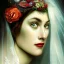 Placeholder: home-made paper collage of beautiful bride's face, jigsaw, fine detail, highly intricate, wearing bridal veil, modern surrealism painting, high-quality, volumetric lighting, 8k, ultrahd, George Grie, Marco Escobedo, Igor Morski