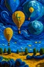 Placeholder: van gogh blue sky with hot air balloons