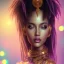 Placeholder: full body shot,princess, masterpiece, best quality, family of three, light skinned, sparkling eyes, fluorescent skin, colorful makeup, hip hop , highly detailed body, afrofuturism, scifi, sun light, 4K, RAW, depth of field, high contrast, realistic details, 24mm