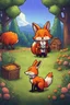 Placeholder: fox and rabbit connections, stardew valley style