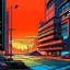 Placeholder: cyberpunk retro futuristic empty place in the city for comics from far away
