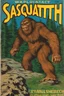 Placeholder: Vintage paper superhero comic book "sasquatch", strange brand comics, 25¢, accurate hands, throwing a rock in the forest, shiny paper, clenched fists