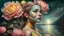 Placeholder: PHOTOREALISTIC PORTRAIT OF A GIRL of Cirque dU soleil, WALKING ON THE SHORE AT THE MOONLIGHT, AND EMBRACING PINK YELLOW PEONIES, VIVID colors: torquoise, pale salmon, persimmon, grey-green , pale lemon yellow, greenish gold, metallic bronze. ULTRA detailed; CORRECT anatomy, FACE and eyes, HIGH RESOLUTION AND DETAILS, HIGH DEFINITION, STYLE BY RAFFAELLO, MICHELANGELO, KAROL BAK, ANDY WARHOL, Anna Dittmann