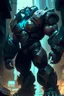 Placeholder: Malphite from league of legends in cyberpunk style