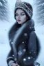 Placeholder: Wintertime Wonderland a Beautiful dark haired woman Hyperrealistic Digital Graphic in the Style of Jennifer Healy and Eric Zen