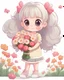 Placeholder: full-length, little kawaii girl with big eyes, holding a bouquet of flowers, standing next to the number eight, 8k)), cartoon illustration 8 k, cute cartoon character, clipart on a white background, kawaii baby, digital painting, cute digital art, illustration 8 k, 8 x, 8 k, 3d 8k, cute detailed digital art, cute cartoon, cute artwork, 8 detailed, cute character, 8k -height 768, ssao 8k