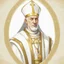 Placeholder: game avatar, man, portrait, pope priest, religion, white robe, gold, medieval