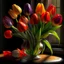 Placeholder: A bouquet of tulips against a transparent background, for an adult daughter, fantasy, fantastic, atmospheric, photorealistic, masterpiece, HDR, Greg Rutkovsky, Edmund Leighton, Artgerm, Wlop, voluminous lighting, superdodalized complex details, deep color, warm colors of Unreal Engine 5 daylight