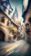 Placeholder: medieval city, speed blur effect