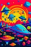 Placeholder: /imagine kids illustration space scene with monsters and flying saucers, cartoon style, thick lines, low detail, vivid color --ar 85:110