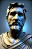 Placeholder: Ultra Realistic image, classical renaissance sculpture, white marble material, Lionel Messi, emperor, gold Laurel leaves crown, miguel angel style, chisel style, emperor, waist up portrait, epic, celestial, cinematic lighting, God light, god rays, 4k resolution, smooth details, ornate details, soft lighting, unreal engine 5, sky background.