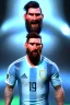 Placeholder: Realistic Messi Argentina soccer player Portrait, mid shot view, angry, concept art, art station, 3d, photo studio, blue clean background, unreal engine 5, ray tracing, RTX, lumen lighting, ultra detail, volumetric lighting.