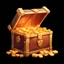 Placeholder: a cartoon chest full of gold, concept art by Martina Krupičková, featured on polycount, sots art, 2d game art, artstation hd, behance hd