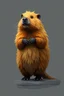 Placeholder: feral ginger low poly beaver woman with long fur all over her entire body