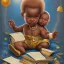 Placeholder: African American baby boy genius with books