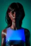 Placeholder: Ultra Realistic image, 25 years old brunette woman, Madrid, portrait, small stature, small chest, yakuza body tattoo, latex dress, short, rain, fog, club night Tokyo ambient, leds, neon, cyberpunk, vibrant color, highly detailed, art stations, concept art, smooth, unreal engine 5, god rays, ray tracing, RTX, lumen lighting, ultra detail, volumetric lighting.