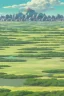 Placeholder: A panoramic view of post-apocalyptic Alberta with scattered biodomes amidst vast expanses of a dust desert. The dome structures, glistening under the harsh sun, appear as lush green oases in the desolate landscape.