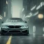 Placeholder: bladerunner 2049 version of a matte black bmw m4 during nighttime