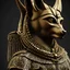 Placeholder: Dark fantasy Anubis statue , majestic, highly intricate, gigantic derelict statue, Realistic photography, incredibly detailed, ultra high resolution, 8k, complex 3d render, cinema 4d.