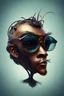 Placeholder: the silent ant head stylized with glasses, bizarre,surreal,