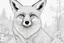 Placeholder: Colouring book page portrait of a fox