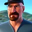 Placeholder: Walter white, realistic, 8k, beach background,fedora