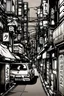 Placeholder: Tokyo alleys, greyscale, line arts, fine lines