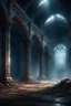 Placeholder: dark fantasy art of a medieval abandoned hall