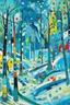 Placeholder: A cyan winter forest painted by Wassily Kandinsky