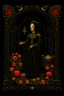 Placeholder: Jan Van Eyck Ornate Halloween Fantasy Art T-Shirt Design, Black Background