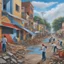 Placeholder: **Content Art:** A large-scale mural depicts a community ravaged by a storm, but coming together in the aftermath. Local heroes (disaster relief workers, everyday citizens) are shown working alongside international organizations (UNDP, WFP) to rebuild. The mural style can be a captivating blend of realism and symbolism, with vibrant colors representing hope and resilience. **Appearance:** Each of these gender neutral art ideas is designed to shed light on the critical work done by various organi