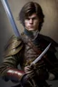 Placeholder: european brown hair young adult royal guard swordsman with rapier dieselpunk