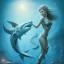 Placeholder: sango fantasy, fantasy magic, intricate, sharp focus, illustration, highly detailed, digital painting, concept art, matte, artgerm and paul lewin and kehinde wiley, masterpiece sexy lips Asian lady fish body mermaid turquoise space lady beach sea under water great white shark mermaid