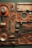 Placeholder: Please produce an innovative photo of telecommunications equipment and its components inspired by the copper industry for a magazine cover. This image should be with real parts and without text