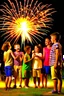 Placeholder: birthday party with fireworks