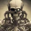 Placeholder: old skeleton warrior, blood flows down the skull, hr giger, steam punk, realistic, made in octane, cinematic, ultra-realistic, extremely detailed octane rendering, 8K, VRAY Super Real ar 2:3, dof photorealistic futuristic 50mm lens hard lighting dark gray tintype photograph, realistic lighting, sepia color